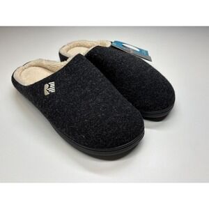 Rock Dove Slippers Mens L 11-12 Gray Slip On Sherpa Lined Memory Foam Clog New